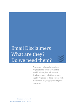 Email Disclaimers required