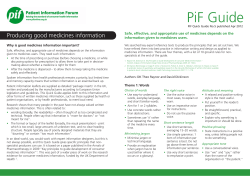 Producing Good Medicines Information