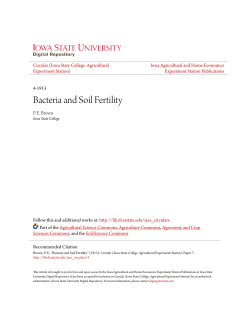 Bacteria and Soil Fertility - Iowa State University Digital Repository