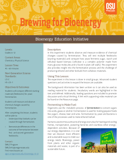 Brewing for Bioenergy - College of Agricultural Sciences