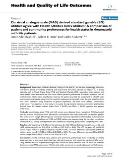 Do visual analogue scale (VAS) derived standard gamble (SG
