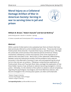Moral Injury as a Collateral Damage Artifact of War in American