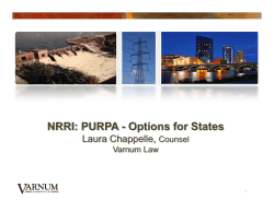 NRRI: PURPA - Options for States - National Regulatory Research