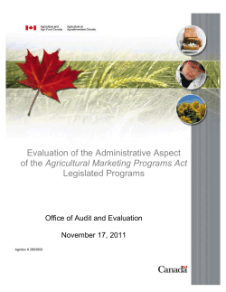 Evaluation of the Administrative Aspect of the Agricultural Marketing