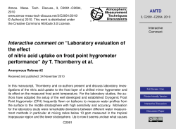 Interactive comment on &ldquo;Laboratory evaluation of the effect of nitric