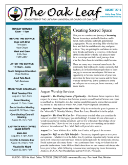 The Oak Leaf - the Unitarian Universalist Church of Oak Cliff