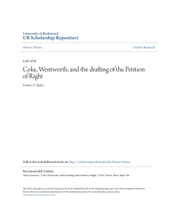 Coke, Wentworth, and the drafting of the Petition of Right