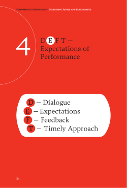 D E F T &ndash; Expectations of Performance