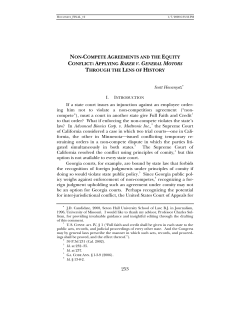 Non-Compete Agreements and the Equity Conflict: Applying Baker v