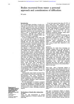 Bodies recovered from water - Journal of Clinical Pathology