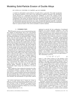 Modeling solid-particle erosion of ductile alloys