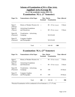 M.A. (Fine Arts) - Applied Arts (Group B)
