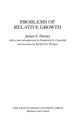 PROBLEMS OF RELATIVE GROWTH
