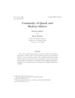 Continuity of Quark and Hadron Matter