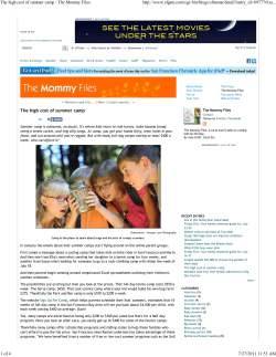 The high cost of summer camp : The Mommy Files