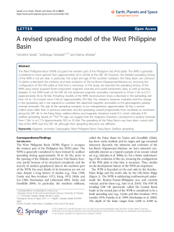 A revised spreading model of the West Philippine Basin | SpringerLink
