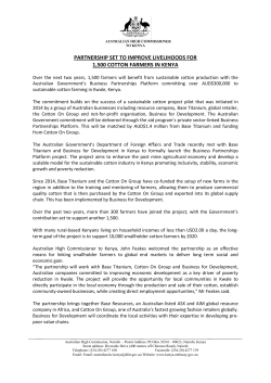 partnership set to improve livelihoods for 1500 cotton farmers in kenya