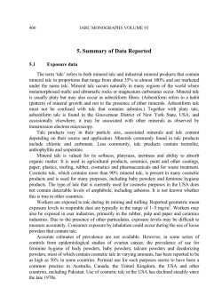 5. Summary of Data Reported - IARC Monographs on the Evaluation