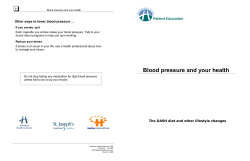 Blood pressure and your health - The DASH Diet and other lifestyle
