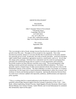 GROWTH STRATEGIES* Dani Rodrik Harvard University John F