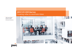 2013 US CEO Survey Creating value in uncertain times