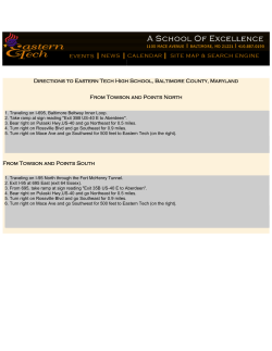 Directions to Eastern Tech - Eastern Technical High School