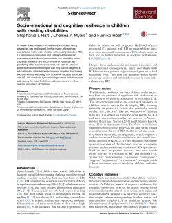 Socio-emotional and cognitive resilience in children with reading