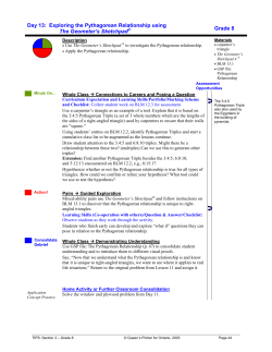 Day 13: Exploring the Pythagorean Relationship using The