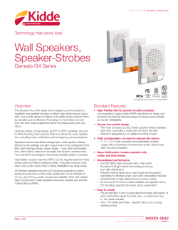Data Sheet K85001-0642 -- Genesis Wall Speakers and Speaker