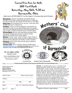 Tunnel Fun Run for Kids 200 Yard Dash Saturday