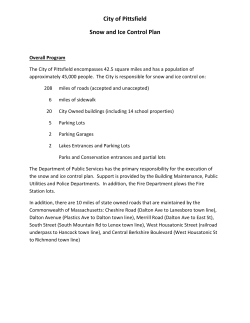 City of Pittsfield Snow and Ice Control Plan