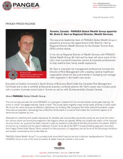 Brent Hart - Press Release - PANGEA Global Wealth Group