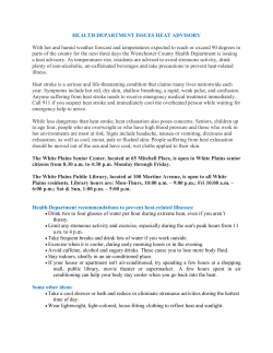 HEALTH DEPARTMENT ISSUES HEAT ADVISORY With hot and