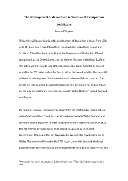 The development of devolution in Wales and its impact on healthcare