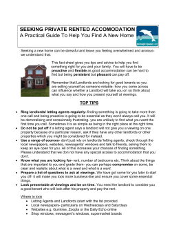 Seeking Private Rented Accommodation