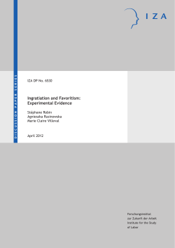 Ingratiation and Favoritism: Experimental Evidence