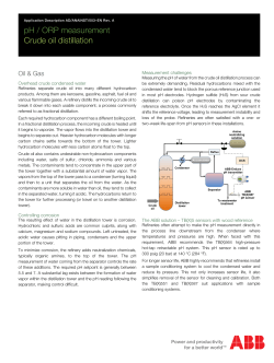 pH / ORP measurement Crude oil distillation