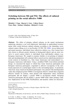 Switching between Mii and Wii: The effects of cultural