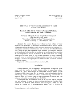Principles of fish welfare assessment