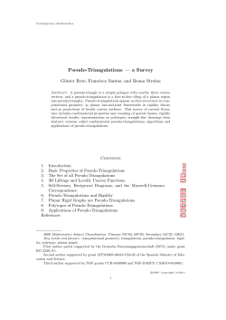 Pseudo-Triangulations &mdash; a Survey