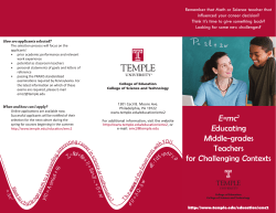 E=mc2 Educating Middle-grades Teachers for C hallenging Contexts