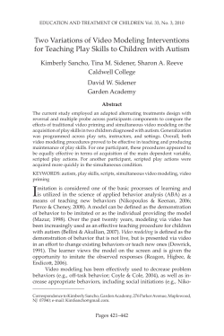 Two Variations of Video Modeling Interventions for