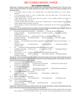 SBI CLERKS MODEL PAPER