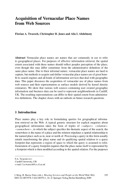 Acquisition of Vernacular Place Names from Web Sources