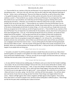 Tuesday: God Will Punish Those Who Persecute His Messengers