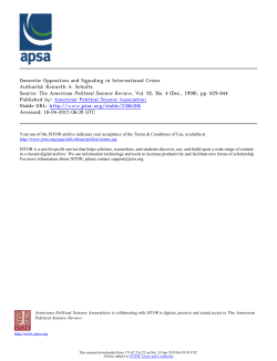 Domestic Opposition and Signaling in International Crises Author(s