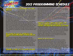 2012 programming schedule