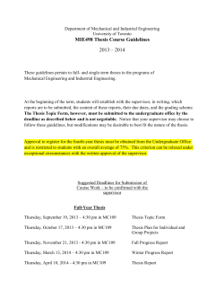 Department of Mechanical and Industrial Engineering