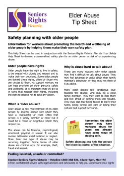 Safety planning with older people