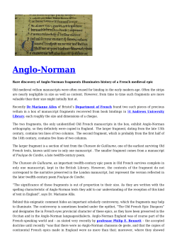 Anglo-Norman - Medieval Histories